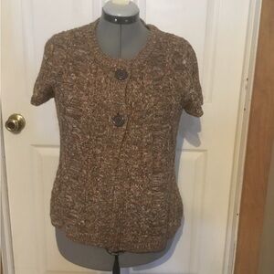 dressbarn sz L petite women’s sweater short sleeve cardigan